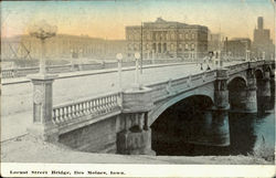 Locust Street Bridge Des Moines, IA Postcard Postcard