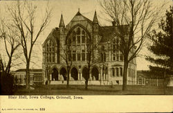 Blair Hall, Iowa College Postcard