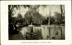 Lagoon, Central Park Davenport, IA Postcard Postcard