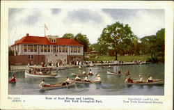 View Of Boat House And Landing, New York Zoological Park Postcard