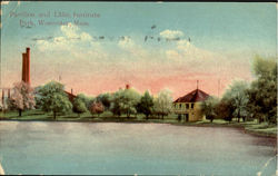 Pavilion And Lake Institute Park Postcard