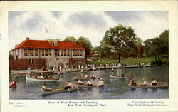 View Of Boat House And Landing, New York Zoological Park Postcard