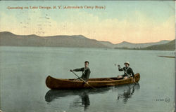 Canoeing On Lake George Postcard