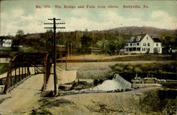 The Bridge And Falls From Above Seelyville, PA Postcard Postcard