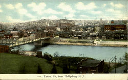 Easton PA  from Phillipsburg, NJ Pennsylvania Postcard Postcard