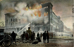 The Destruction Of Portland's City Hall By Fire Postcard