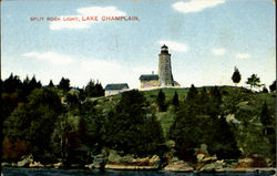 Split Rock Light Lake Champlain, NY Postcard Postcard