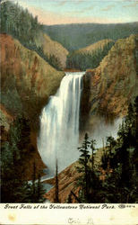 Great Falls Of The Yellowstone National Park Postcard