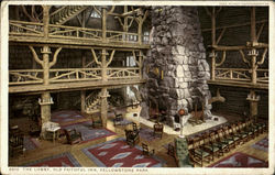 The Lobby Old Faithful Inn, Yellowstone Park Wyoming Yellowstone National Park Postcard Postcard