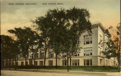 High School Building Postcard