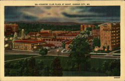 Country Club Plaza At Night Kansas City, MO Postcard Postcard