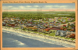 Aerial View Beach Front Hotels Virginia Beach, VA Postcard Postcard