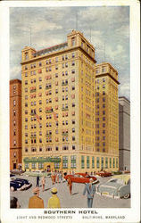 Southern Hotel, Light and Redwood Streets Baltimore, MD Postcard Postcard