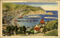 Picturesque Bay Of Avalon Santa Catalina Island, CA Postcard Postcard