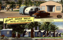 Historic Indian Wells Motel And Trailer Park Postcard