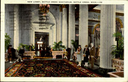 New Lobby Battle Creek Sanitarium Postcard