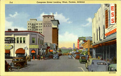 Congress Street Looking West Tucson, AZ Postcard Postcard