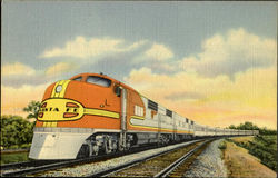 Santa Fe Super Chief Trains, Railroad Postcard Postcard