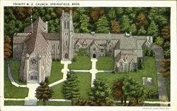 Trinity M. E. Church Springfield, MA Postcard Postcard