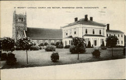 Bridget's Catholic Church And Rectory Framingham, MA Postcard Postcard