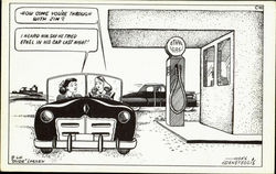 C90 Ethyl Gasoline Station Comic, Funny Postcard Postcard