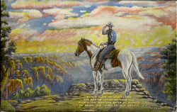 Sunset Cowboy Western Postcard Postcard