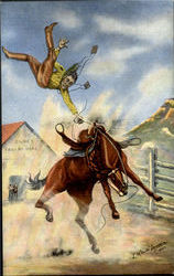 Dude's Taught Here Cowboy Western Postcard Postcard