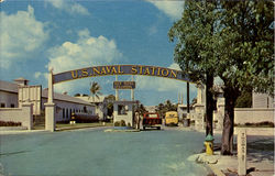 Entrance U.S. Naval Station Postcard