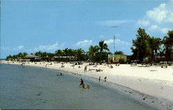 Beautiful Snow White Sands Looking North From Fishing Pier Fort Myers Beach, FL Postcard Postcard