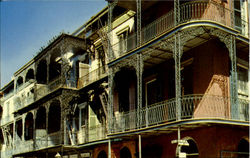 Lace Balconies, St. Petr Street New Orleans, LA Postcard Postcard