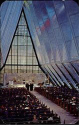 Interior View Of Protestant Chapel Colorado Springs, CO Postcard Postcard