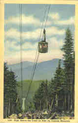 High Above the Trees on Ride Up Cannon Mountain, Cannon Mountain Tramway Franconia Notch, NH Postcard Postcard