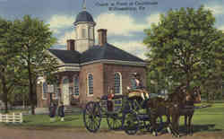 Coach in Front of Courthouse Williamsburg, VA Postcard Postcard