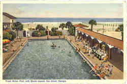 Fresh Water Pool, with Beach beyond Sea Island, GA Postcard Postcard