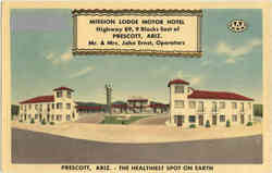 Mission Lodge Motor Hotel, Highway 89, 9 Blocks Prescott, AZ Postcard Postcard