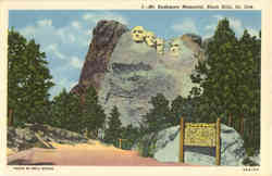 Mt. Rushmore Memorial Black Hills, SD Postcard Postcard