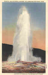 Old Faithful Geyser, Yellowstone National Park Wyoming Postcard Postcard