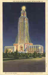 The State Capitol At Night Baton Rouge, LA Postcard Postcard