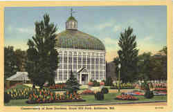 Conservatory at Rose Gardens, Druid Hill Park Baltimore, MD Postcard Postcard