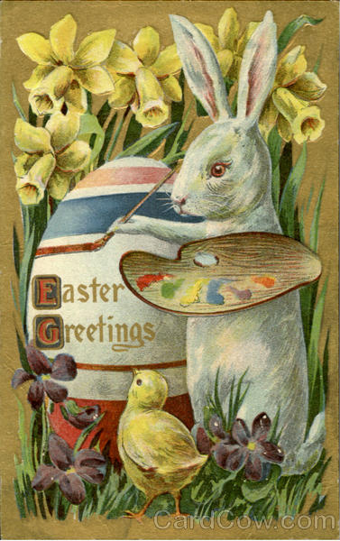 Easter Greetings With Bunnies