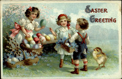 Easter Greeting With Children Postcard Postcard