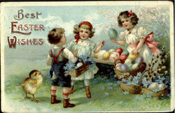 Best Easter Wishes With Children Postcard Postcard