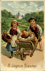 A Joyous Easter With Children Postcard Postcard