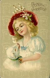 Easter Greeting With Children Postcard Postcard