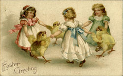 Easter Greeting With Children Postcard Postcard