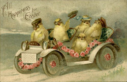 All Happiness For Easter With Chicks Postcard Postcard