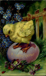 A Happy Easter With Chicks Postcard Postcard