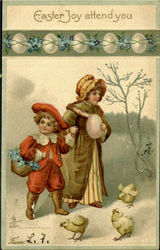 Easter Joy Attend You With Children Postcard Postcard