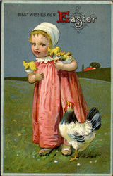 Best Wishes For Easter With Children Postcard Postcard