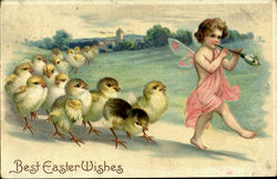 Best Easter Wishes With Chicks Postcard Postcard